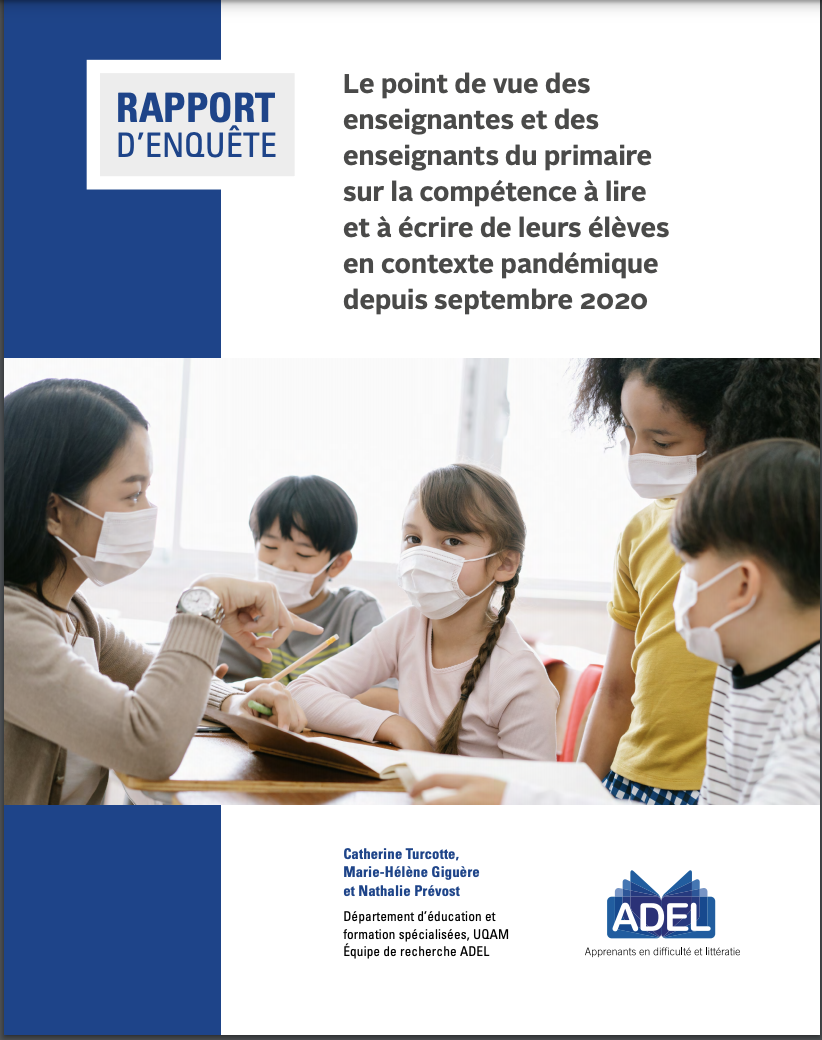 rapport d’enquête sur les effets de la pandémie en lecture et en écriture au primaire